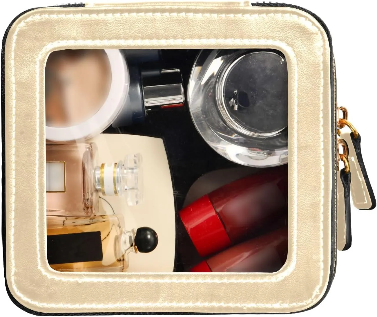 ODAWA Moccasin Clear Makeup Bag Leather Organizer Bags Makeup Bag for Women Men