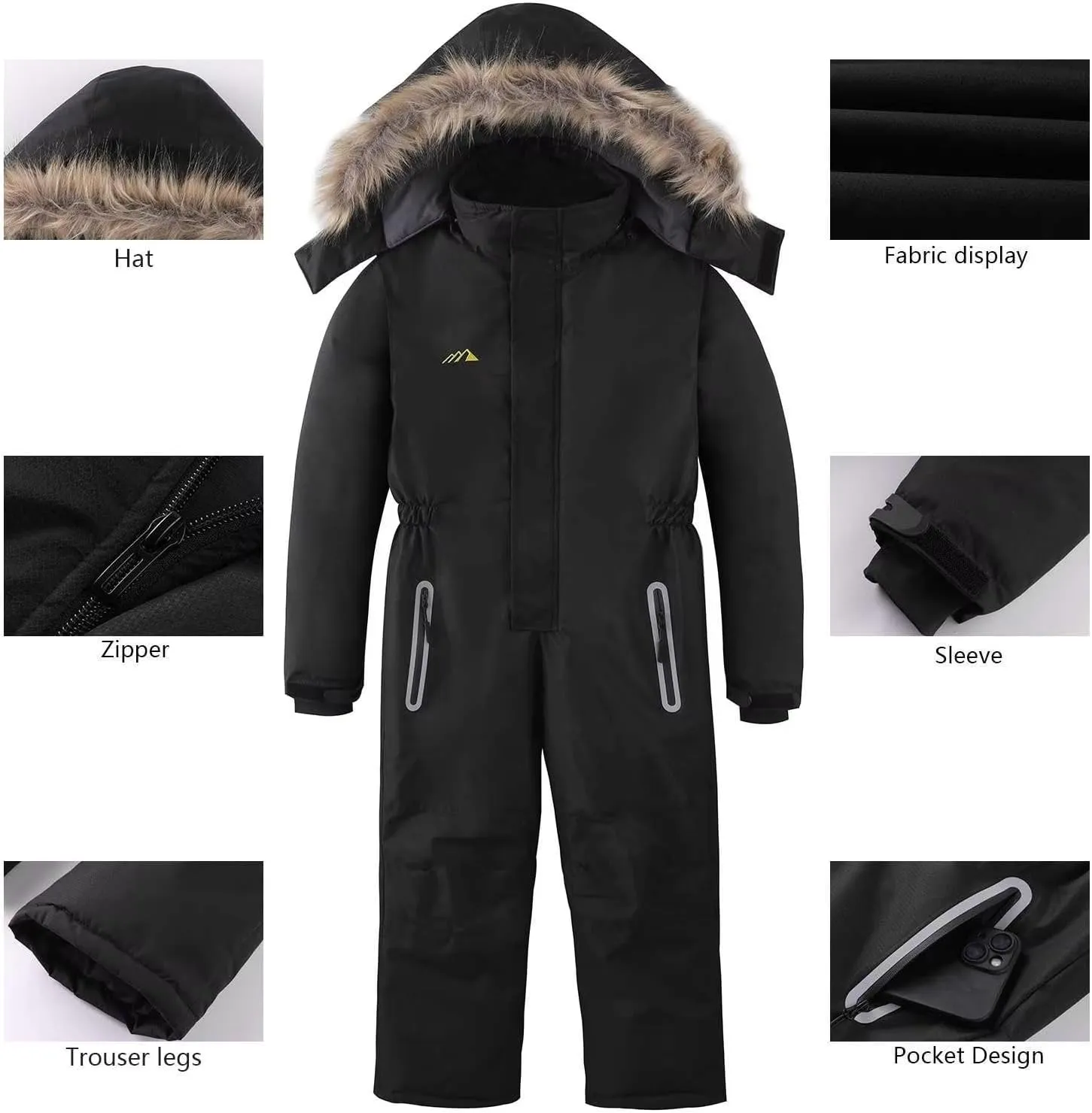 OHSNMAKSL Kid's Snowsuits Boys Ski Suits Jackets Girls Waterproof Coats Jumpsuits Winter Snowboarding Outdoor