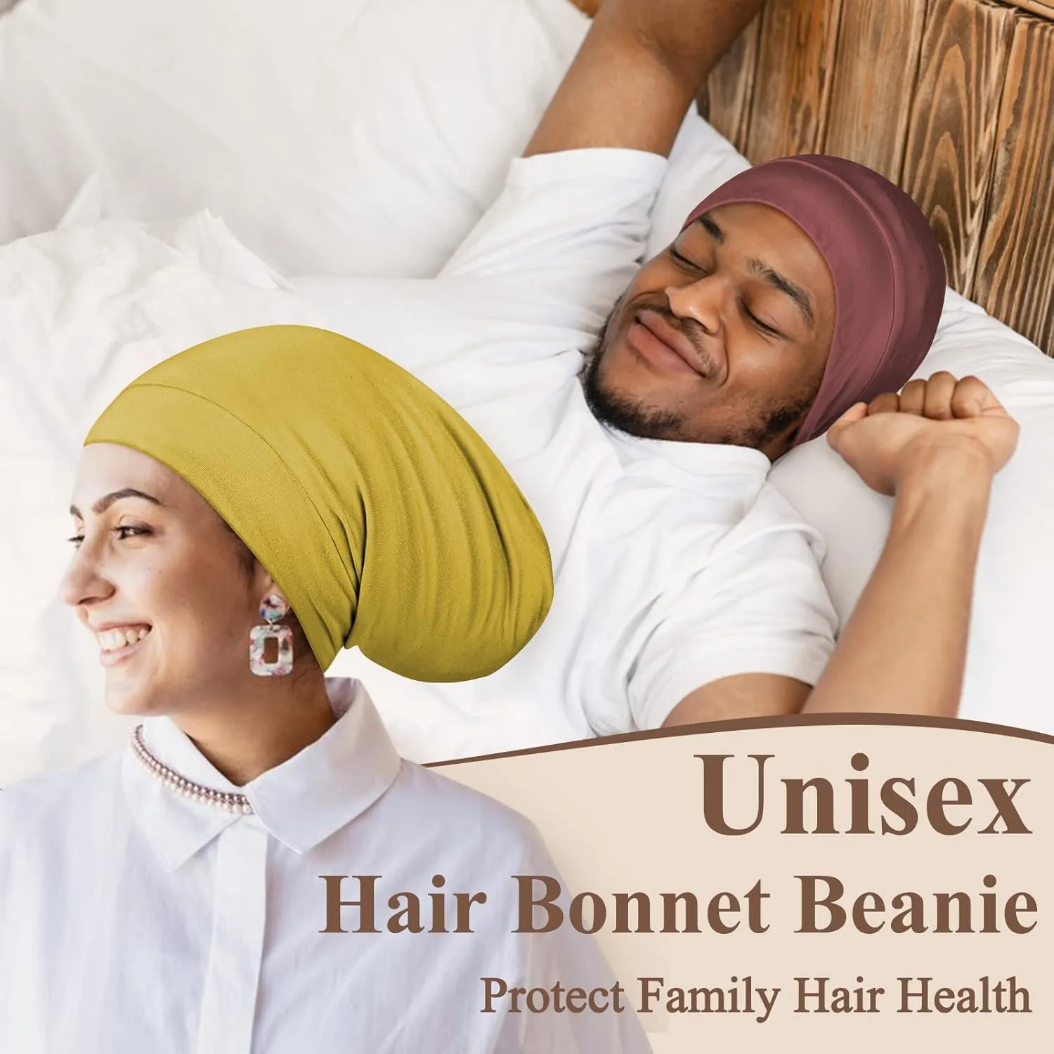 OLESILK 100% Mulberry Silk Bonnet for Sleeping Women, Silk Hair Wrap for Sleeping, Yellow