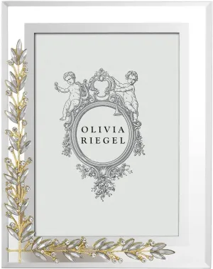 Olivia Riegel Gold and Silver Laurel Crystal Photo Frame (5"X7")
