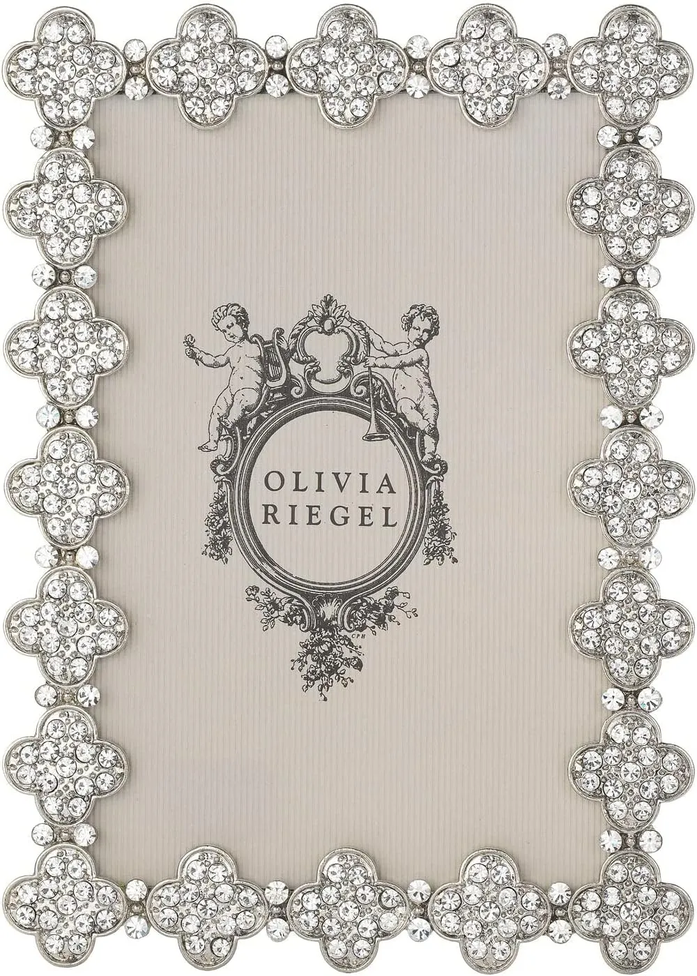 Olivia Riegel Silver Pavé Clover 4" x 6" Frame