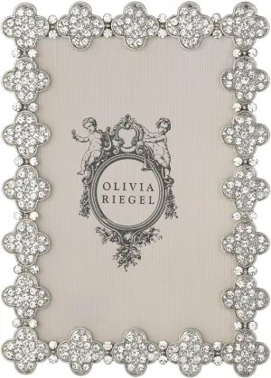 Olivia Riegel Silver Pavé Clover 4" x 6" Frame
