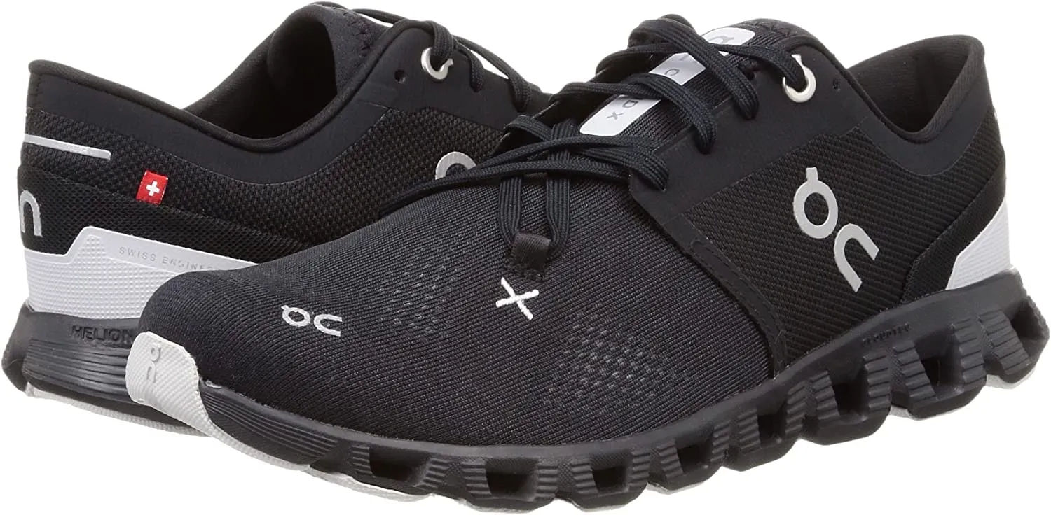 On Men's Cloud X 3 Sneakers, Black, 9.5 Medium US