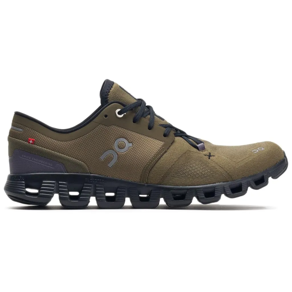 On Men's Cloud X 3 Sneakers, Hunter/Black, 12.5 Medium US