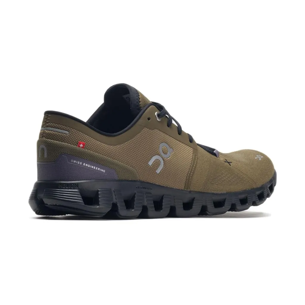 On Men's Cloud X 3 Sneakers, Hunter/Black, 12.5 Medium US