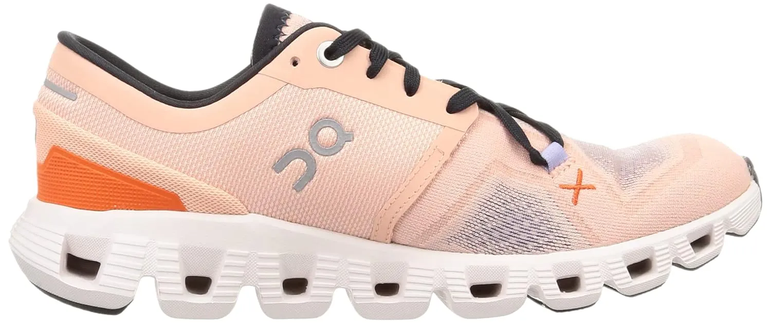 On Women's Cloud X 3 Sneakers, Rose/Sand, Pink, 6 Medium US