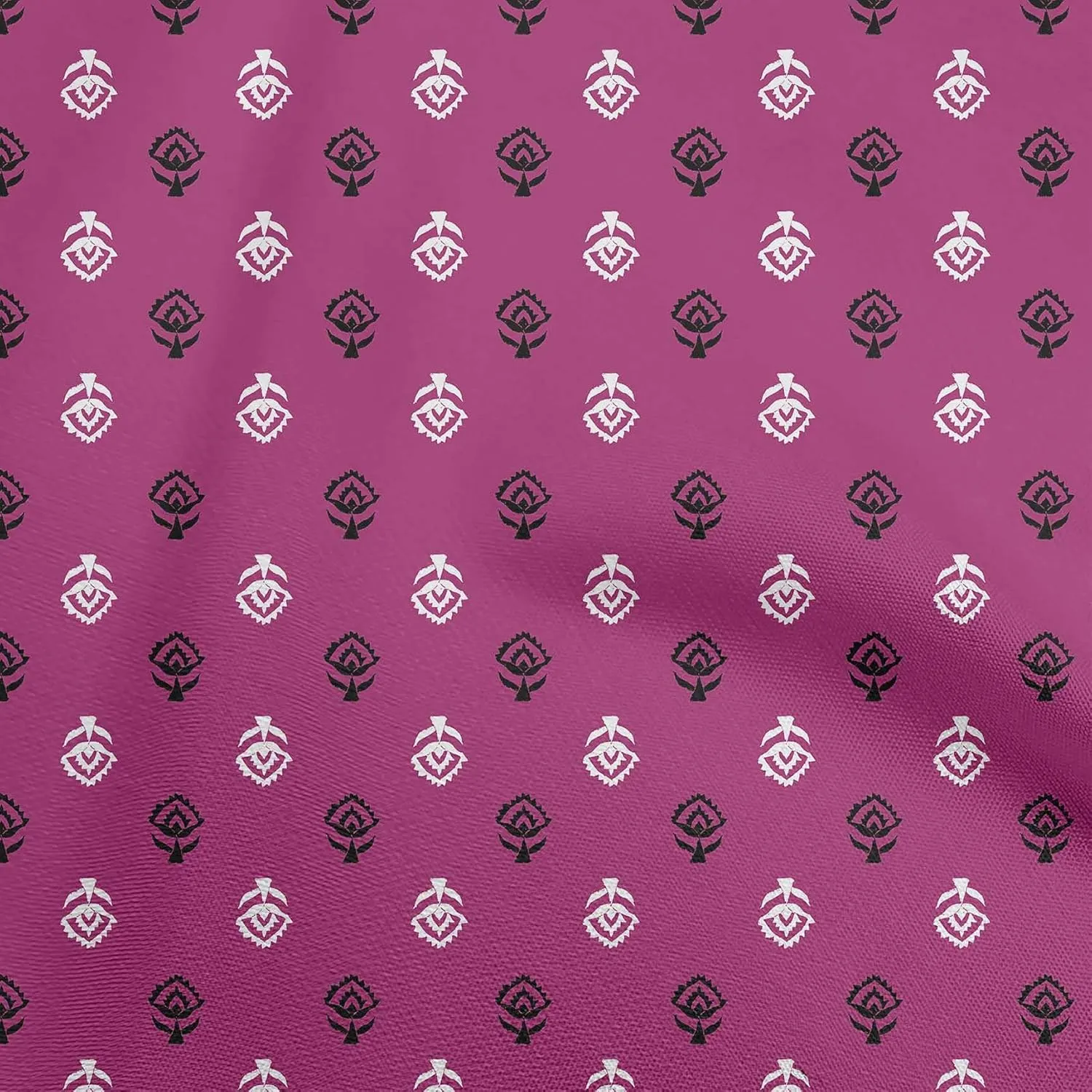 oneOone Cotton Silk Dark Magenta Fabric Block Craft Projects Decor Fabric Printed by The Yard 42 Inch Wide-SC