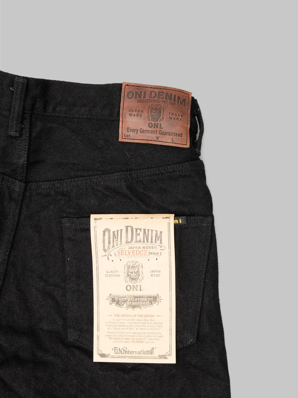 ONI Denim 200ZR-BKBK "Secret Black Denim" 20oz Wide Straight Jeans