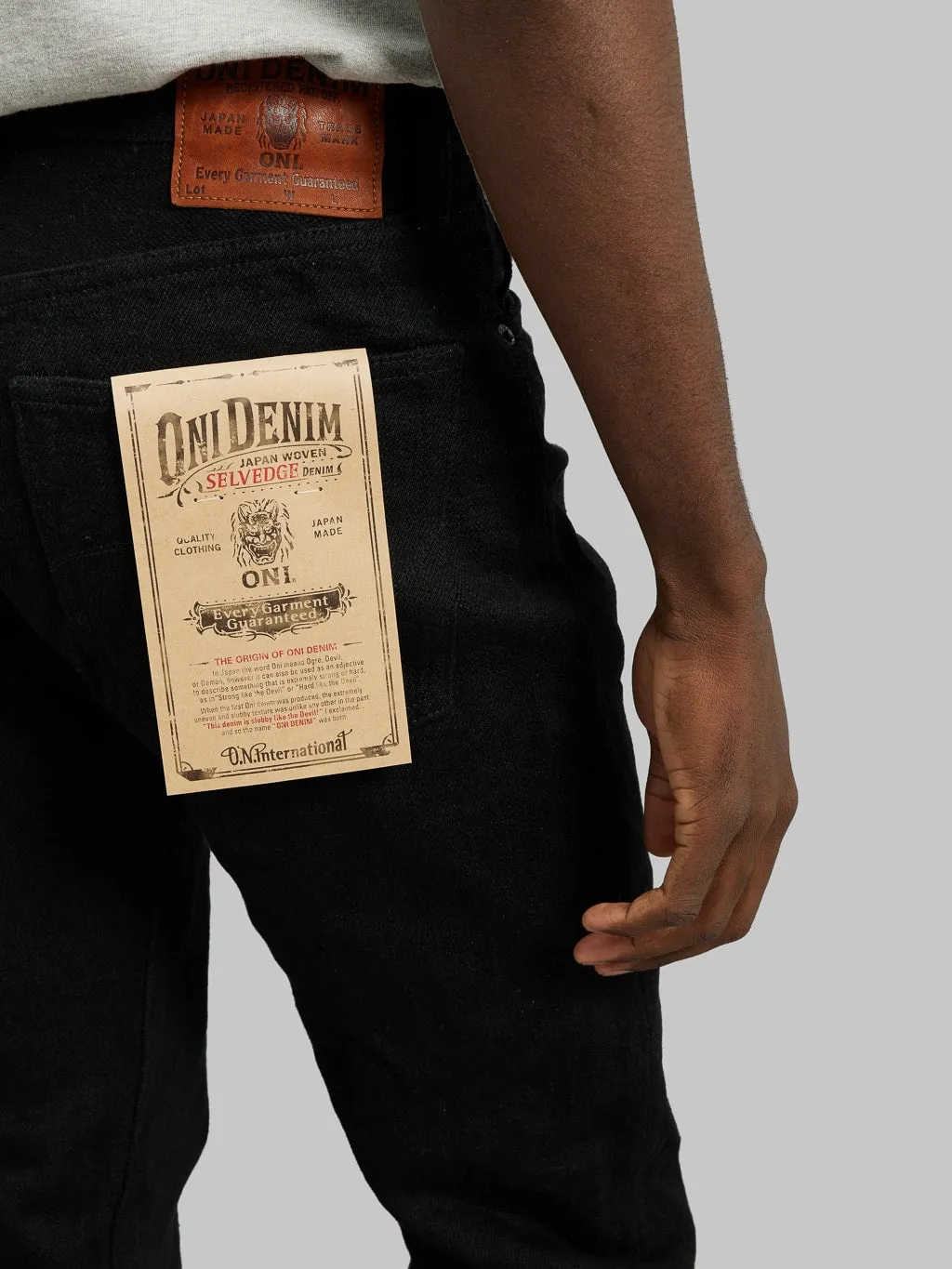 ONI Denim 246ZR-BKBK "Secret Black Denim" 20oz Neat Straight Jeans
