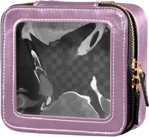 Opera Mauve Clear Toiletry Bag Makeup Case Bag with Zippers and Clear Windows Make Up Organizer Case for Backpack