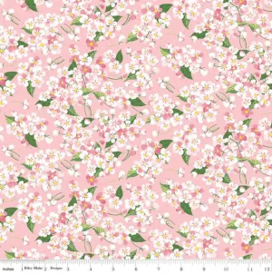 Orchard Blossoms Pink - LAMINATED Cotton Fabric - Riley Blake