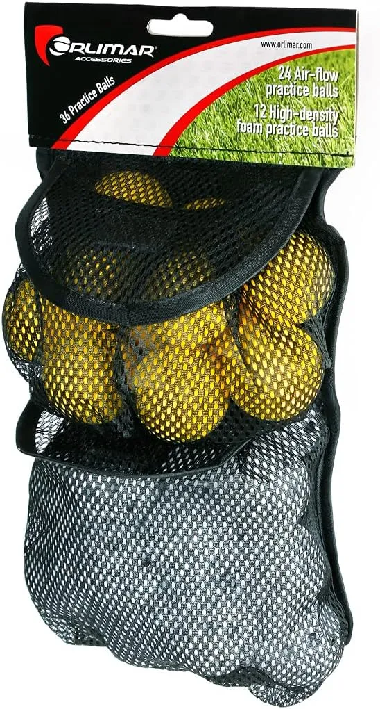 Orlimar 36-Pack Practice Golf Balls (24 Plastic Golf Balls with Holes and 12 Foam Golf Balls)