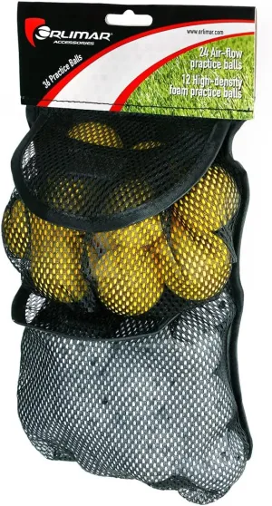 Orlimar 36-Pack Practice Golf Balls (24 Plastic Golf Balls with Holes and 12 Foam Golf Balls)