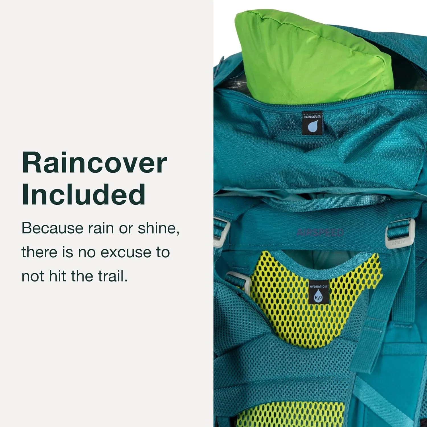 Osprey Ace 50L Kids' Backpacking Backpack, Green Canopy