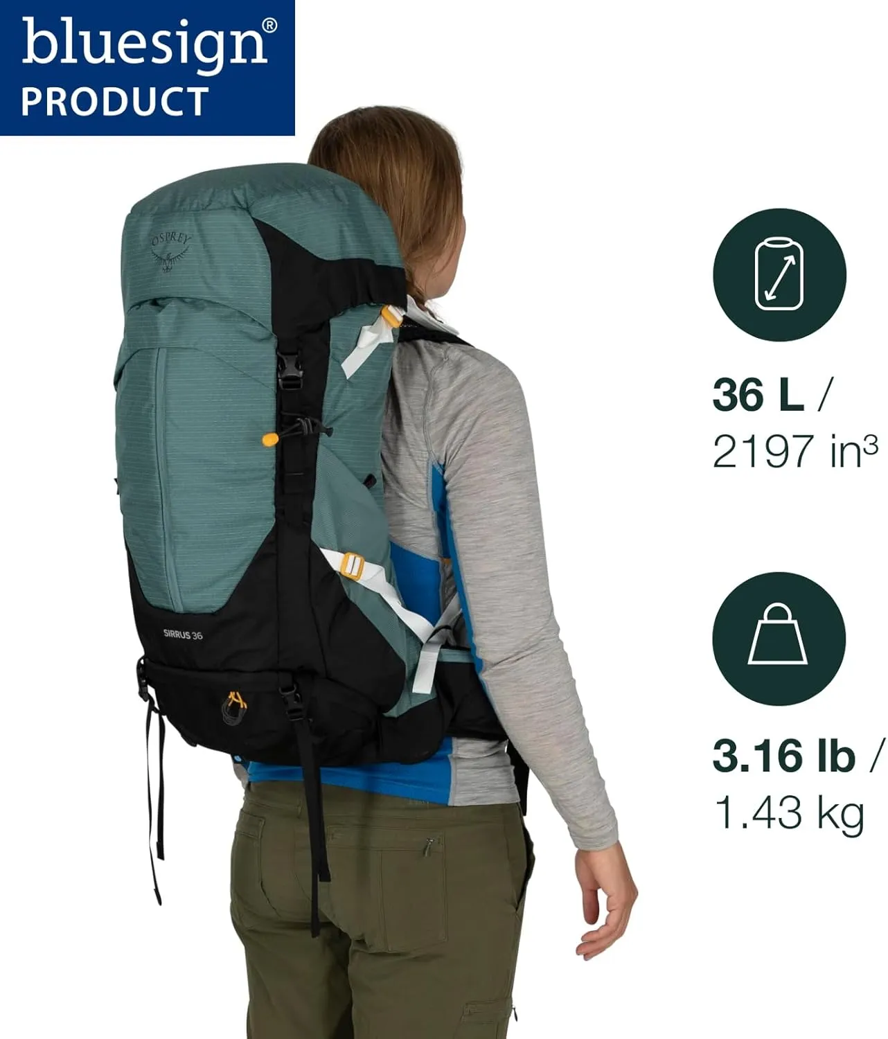 Osprey Sirrus 36L Women's Hiking Backpack, Succulent Green
