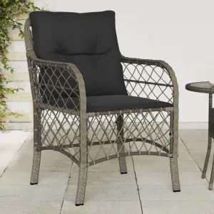 Outdoor Dining Chairs Dining Chairs Camping Chairs Lawn Chairs - Patio Chairs with Cushions 2 pcs Gray Poly Rattan for Park Garden Campsites Beaches