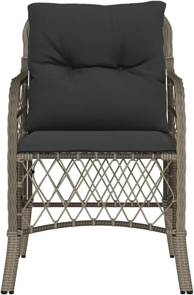 Outdoor Dining Chairs Dining Chairs Camping Chairs Lawn Chairs - Patio Chairs with Cushions 2 pcs Gray Poly Rattan for Park Garden Campsites Beaches