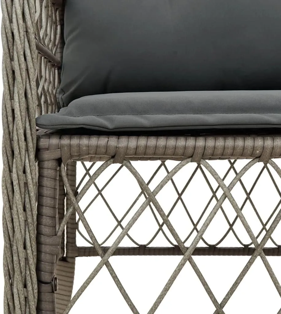 Outdoor Dining Chairs Dining Chairs Camping Chairs Lawn Chairs - Patio Chairs with Cushions 2 pcs Gray Poly Rattan for Park Garden Campsites Beaches