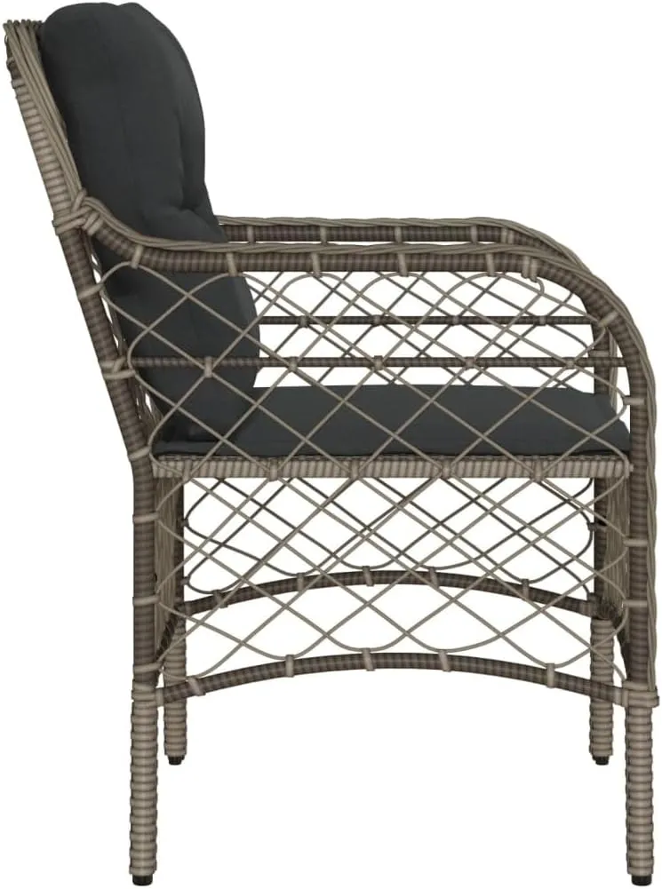 Outdoor Dining Chairs Dining Chairs Camping Chairs Lawn Chairs - Patio Chairs with Cushions 2 pcs Gray Poly Rattan for Park Garden Campsites Beaches