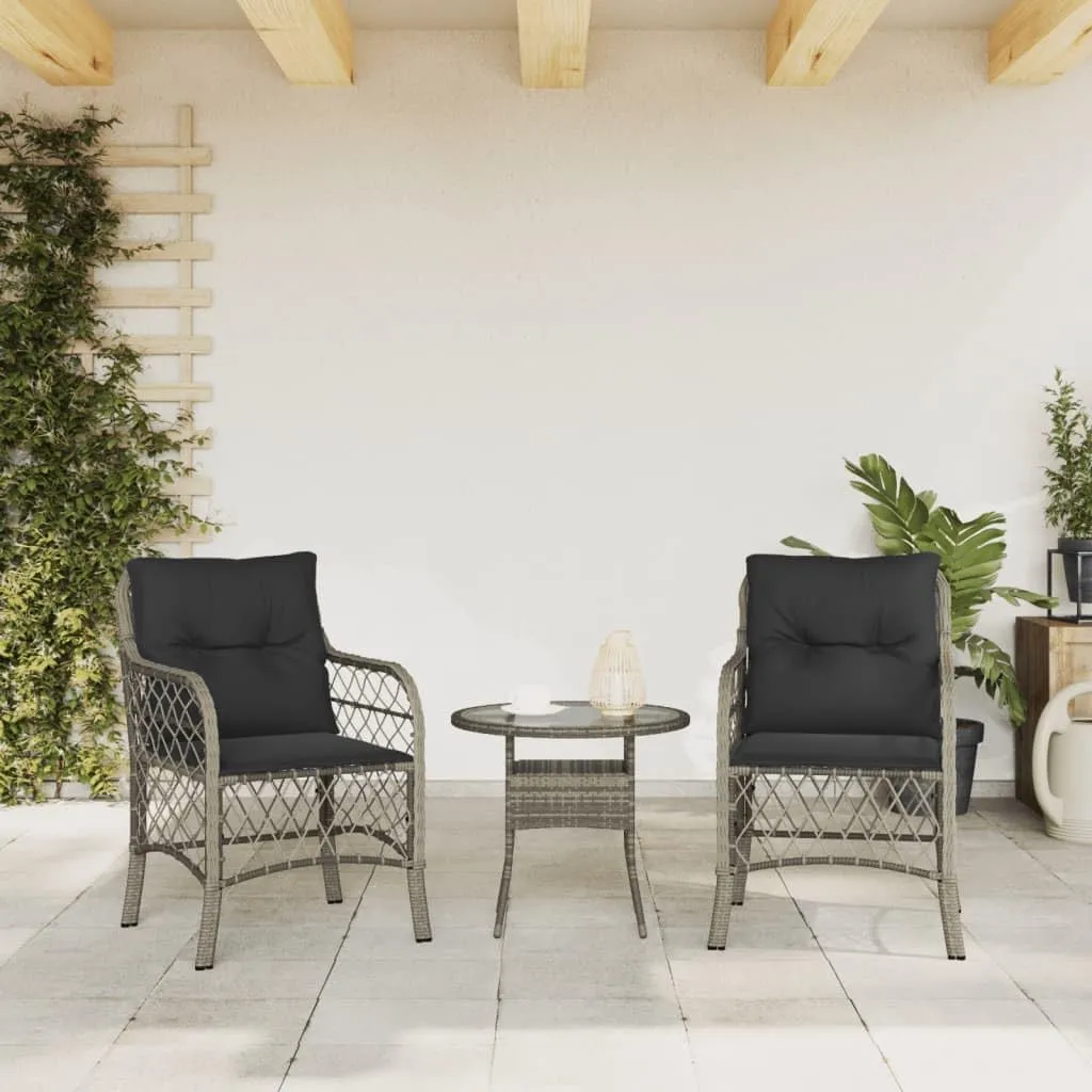 Outdoor Dining Chairs Dining Chairs Camping Chairs Lawn Chairs - Patio Chairs with Cushions 2 pcs Gray Poly Rattan for Park Garden Campsites Beaches