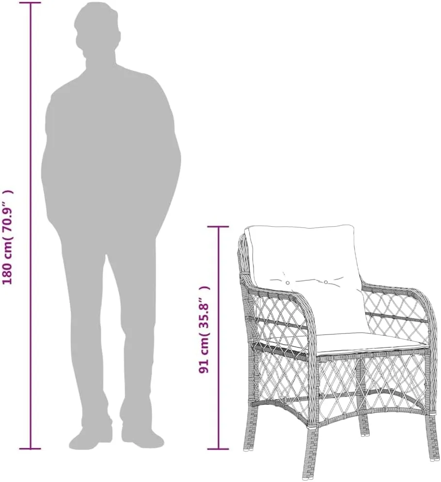 Outdoor Dining Chairs Dining Chairs Camping Chairs Lawn Chairs - Patio Chairs with Cushions 2 pcs Gray Poly Rattan for Park Garden Campsites Beaches