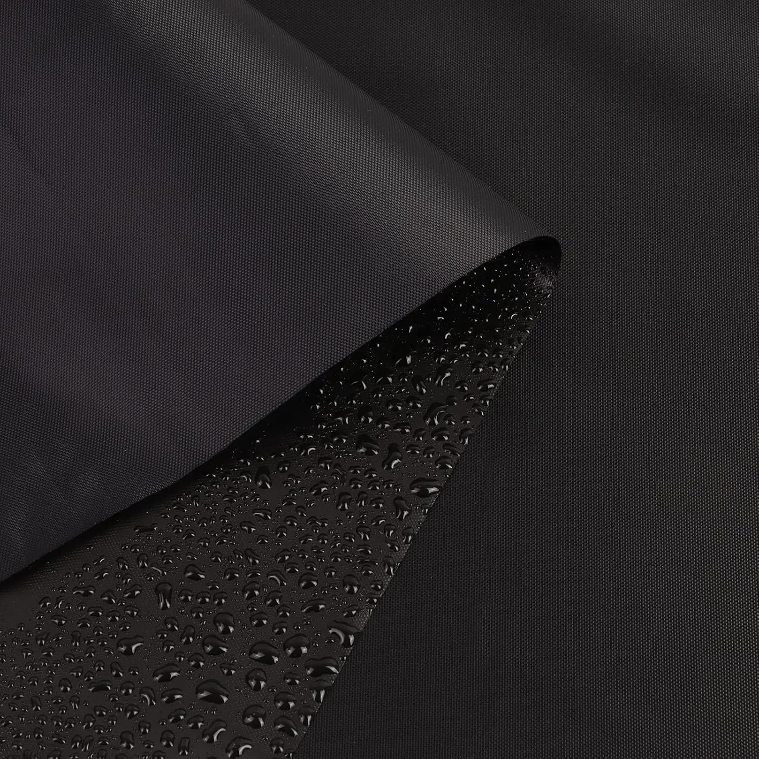 Outdoor Waterproof UV Sun Protection Canvas Fabric, UPF 50  Silver Backing 210 Denier Canvas Fabric for Outdoor/Indoor, Awning, Tent, Umbrella, Tarp, DIY Project, 60" Wide (1 Yard, Black)
