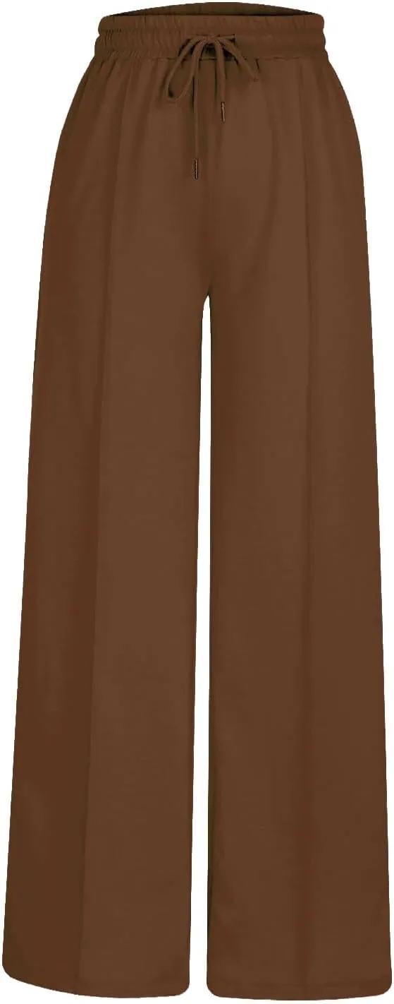 Oversized Wide Leg Sweatpants Women Elastic Drawstring Straight Leg Sweatpants Low Waisted Baggy Lounge Pants Pocket