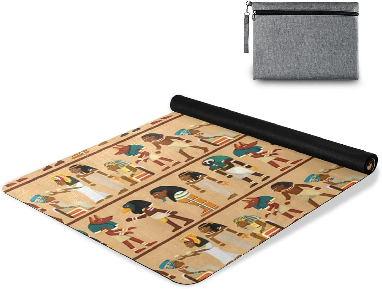 Oyihfvs 1mm Thick Non Slip Rubber Yoga Mat, Fitness Safe Exercise Mat with Bag, Durable Folding Workout Mat for Pilates and Floor Exercises