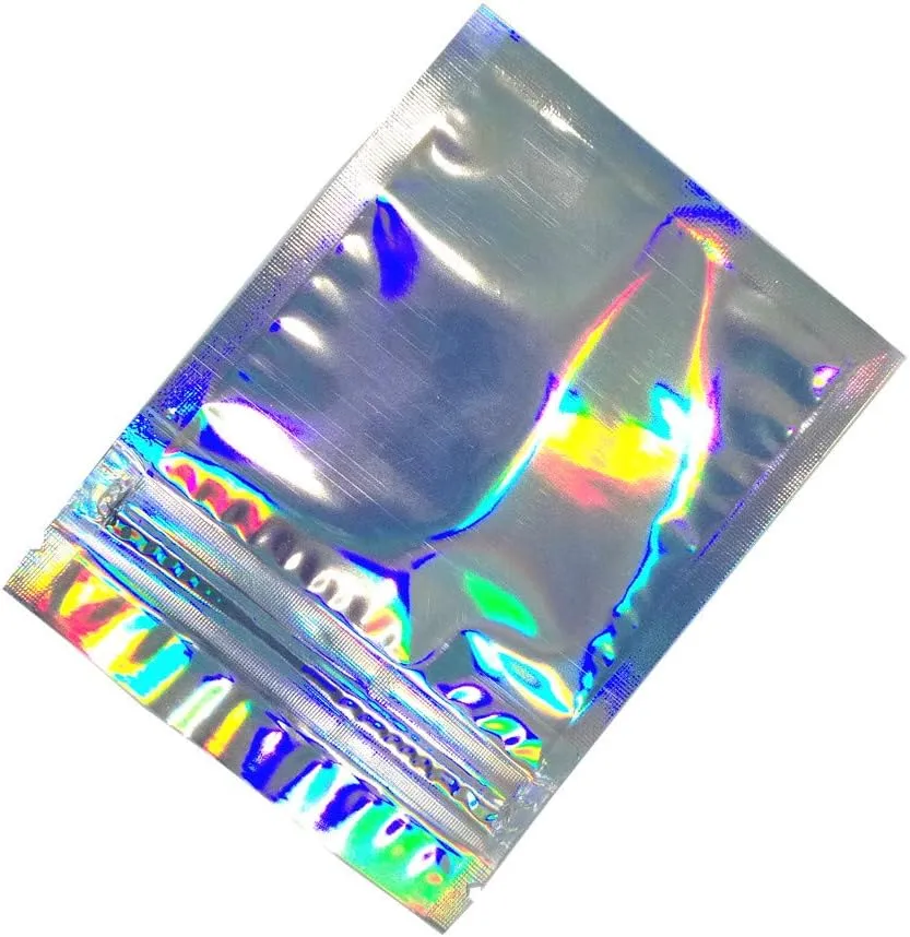 PABCK 100 Pack 3.9x5.9 inch(Inside Size 3.34x4.53 inch) Front Window Resealable Foil Zipper Lock Pouch for Zip Reclosable Lock Food Storage Bags Heat Seal Pouch Airtight Edible Grocery Pack