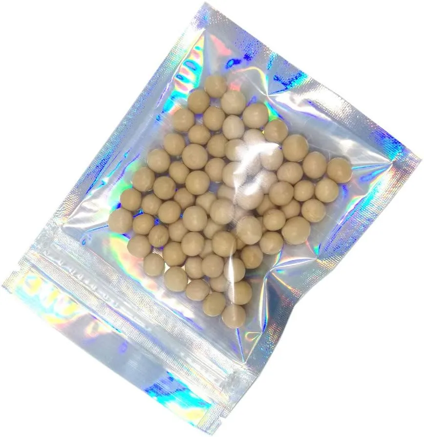 PABCK 100 Pack 3.9x5.9 inch(Inside Size 3.34x4.53 inch) Front Window Resealable Foil Zipper Lock Pouch for Zip Reclosable Lock Food Storage Bags Heat Seal Pouch Airtight Edible Grocery Pack
