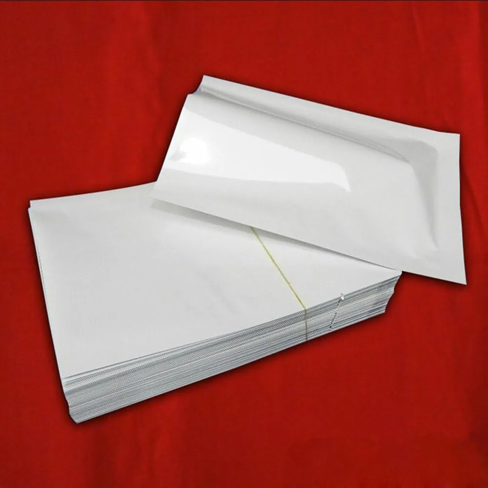 PABCK 500 Pieces White Metallic Mylar Foil Open Top Sealable Bags 3.1x4.7 inch (2.8x4.3 inch Inner Size) Vacuum Heat Seal Pouches for Food Storage Packaging with Tear Notches
