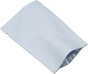 PABCK 500 Pieces White Metallic Mylar Foil Open Top Sealable Bags 3.1x4.7 inch (2.8x4.3 inch Inner Size) Vacuum Heat Seal Pouches for Food Storage Packaging with Tear Notches