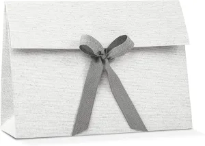 Pack of 2 Luxury Gift Bags (11.02" x 7.87" x 3.93") - Ideal for Valentine's Day, Anniversary, Wedding and Bridesmaid - Gray