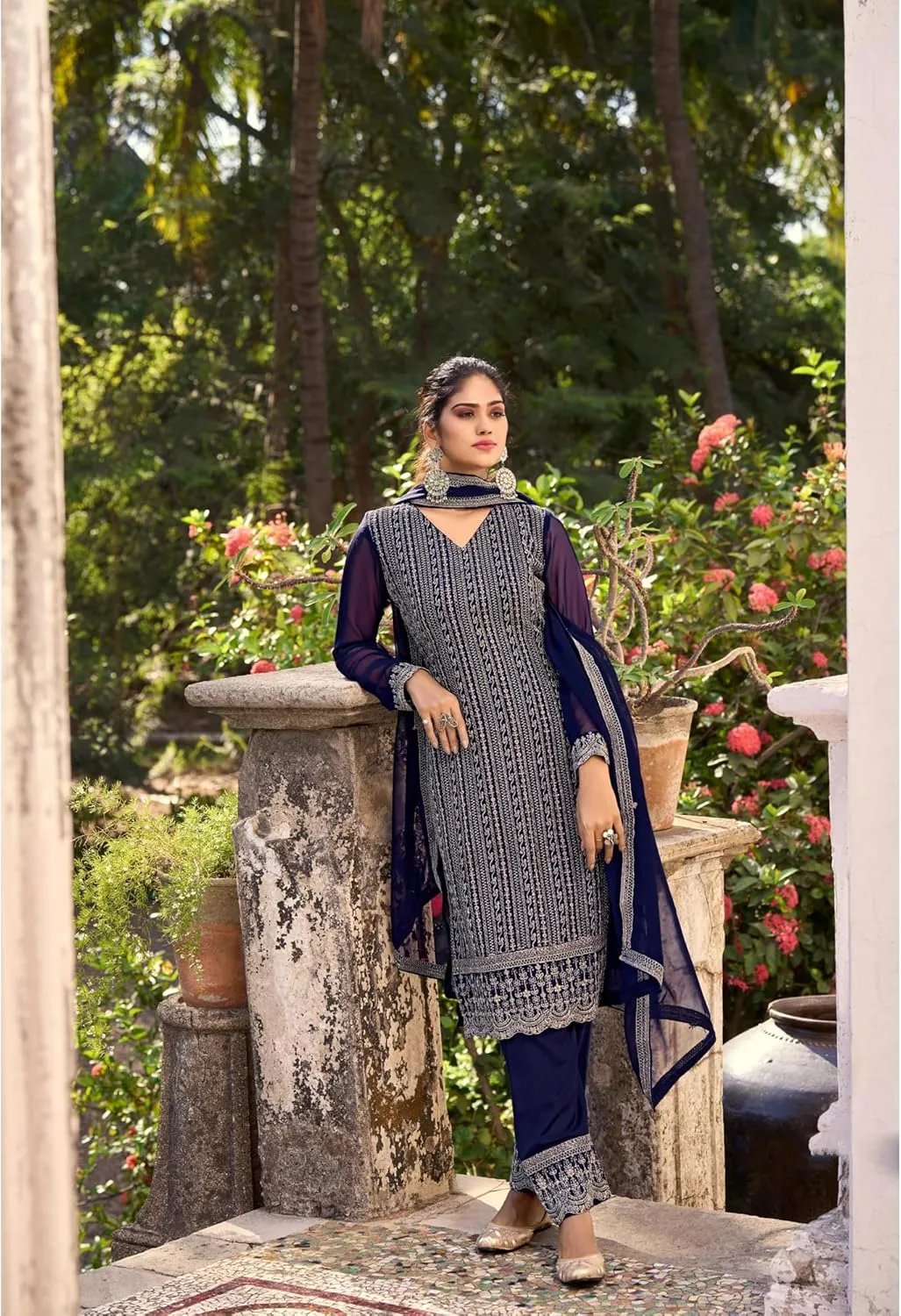 Pakistani Function Wear Salwar Kameez Suits Indian Sewn Stylish Palazzo-Pant Dress