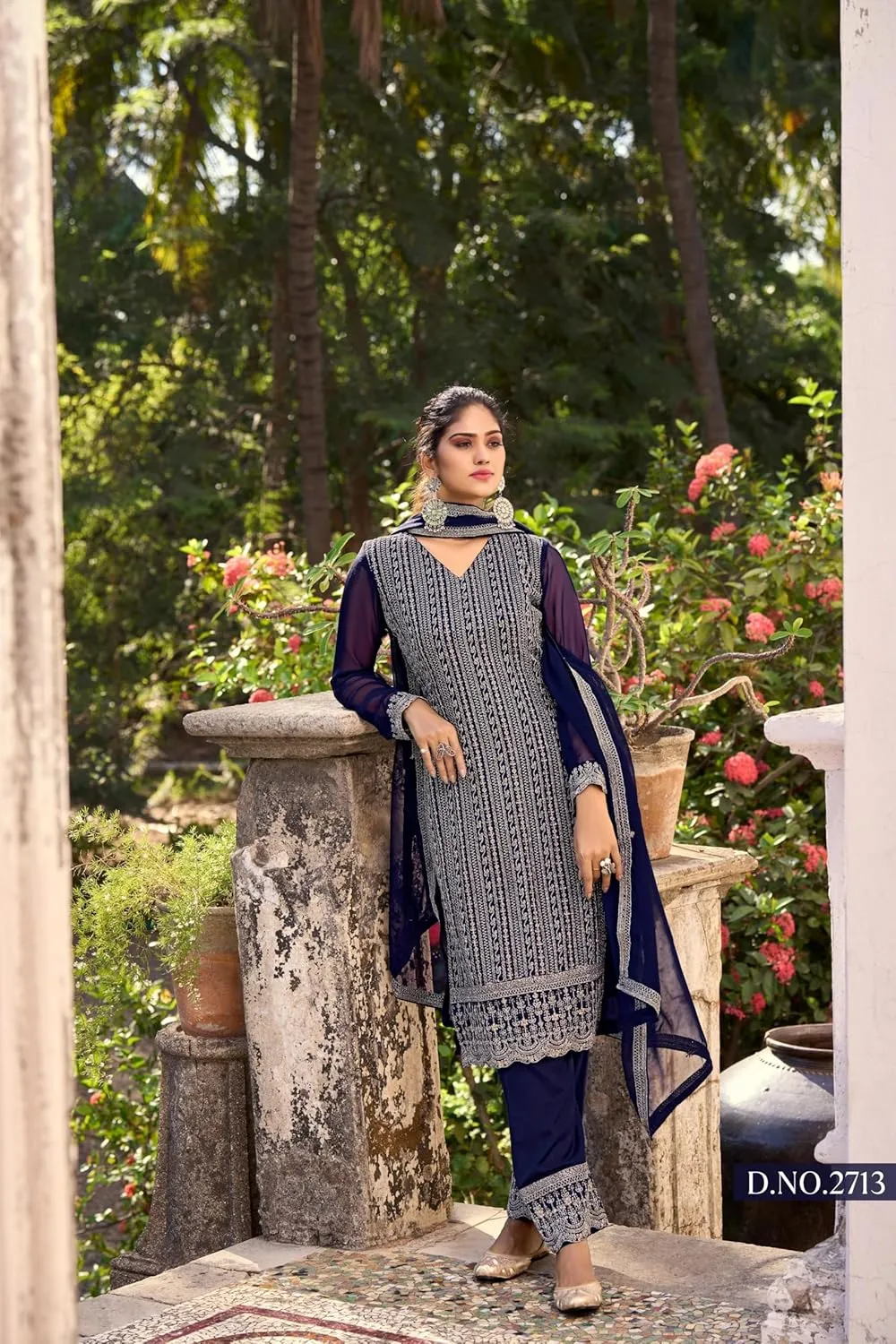 Pakistani Function Wear Salwar Kameez Suits Indian Sewn Stylish Palazzo-Pant Dress
