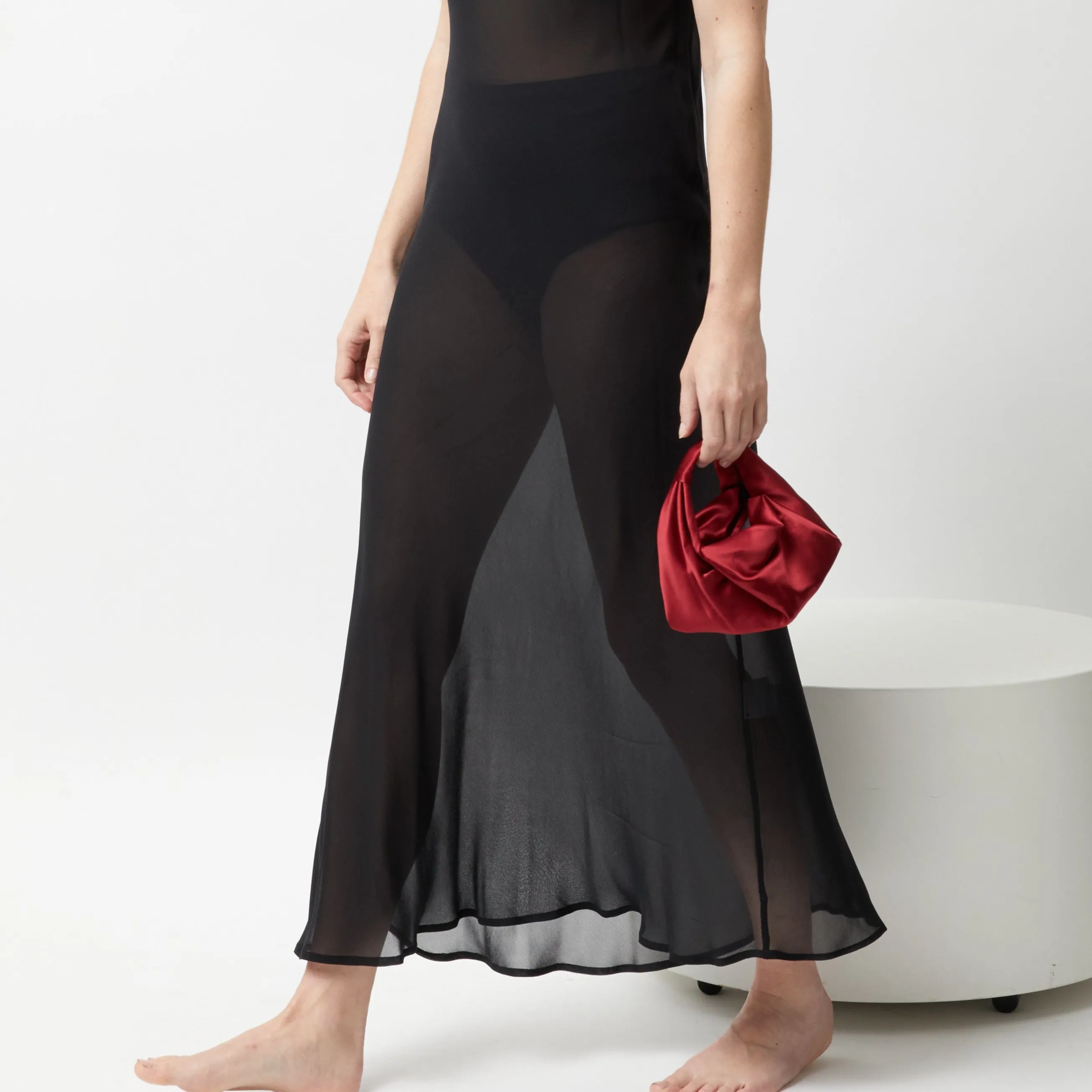 Parachute Bag - Wine Silk Satin