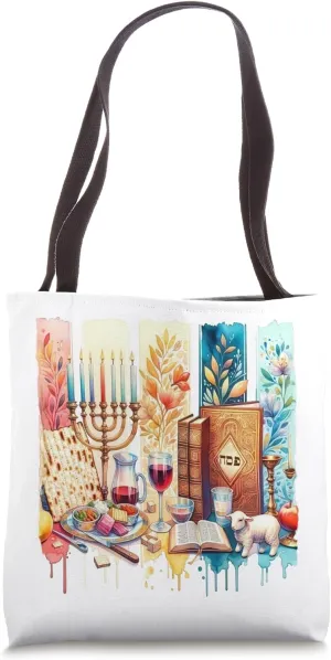 Passover Pesach brushstroke Tote Bag