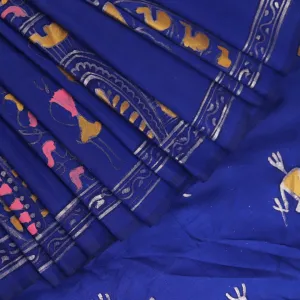 Patachitra Silk Saree - Blue