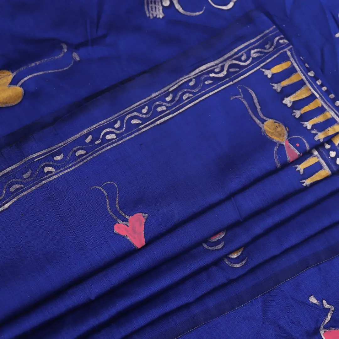Patachitra Silk Saree - Blue