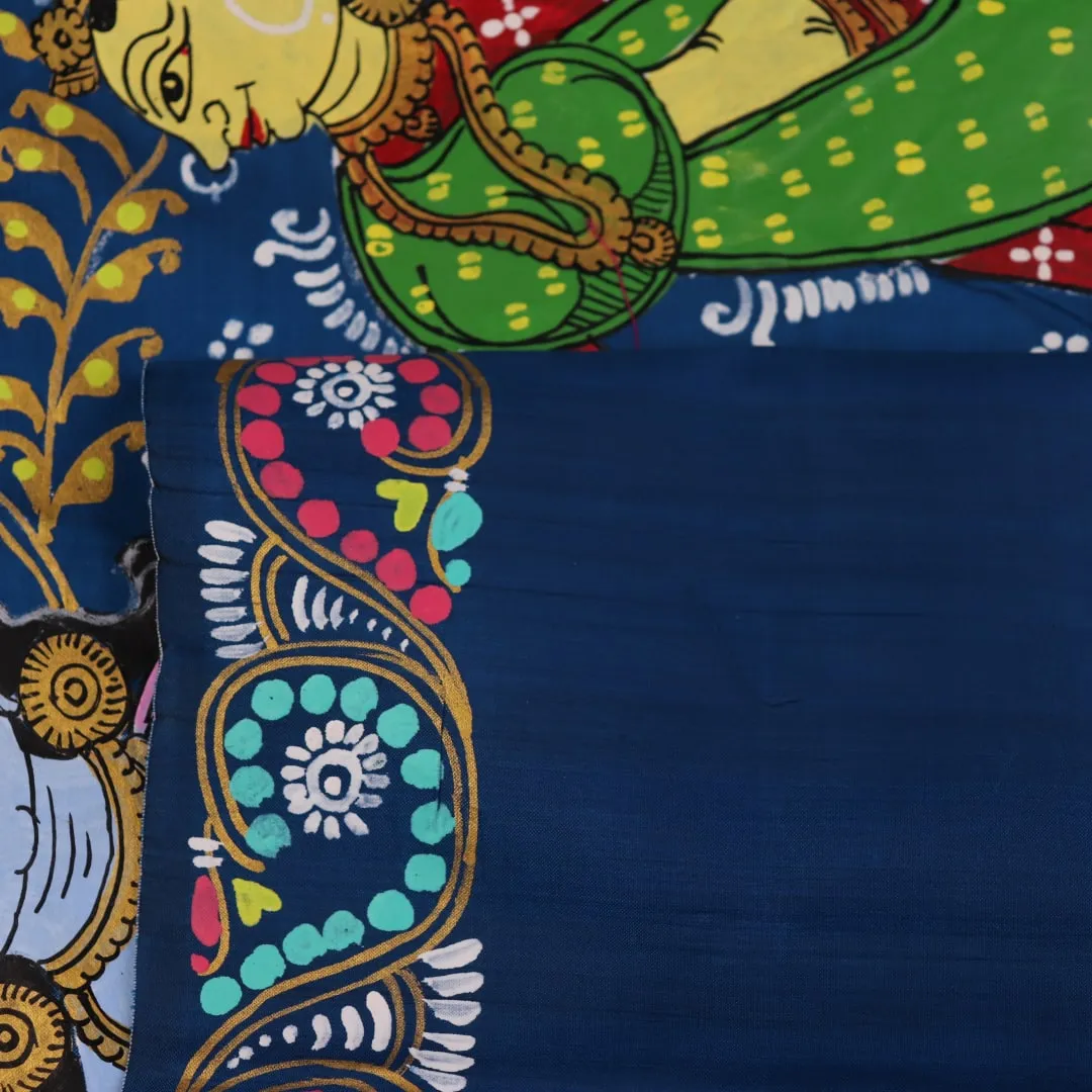 Patachitra Silk Saree - Blue