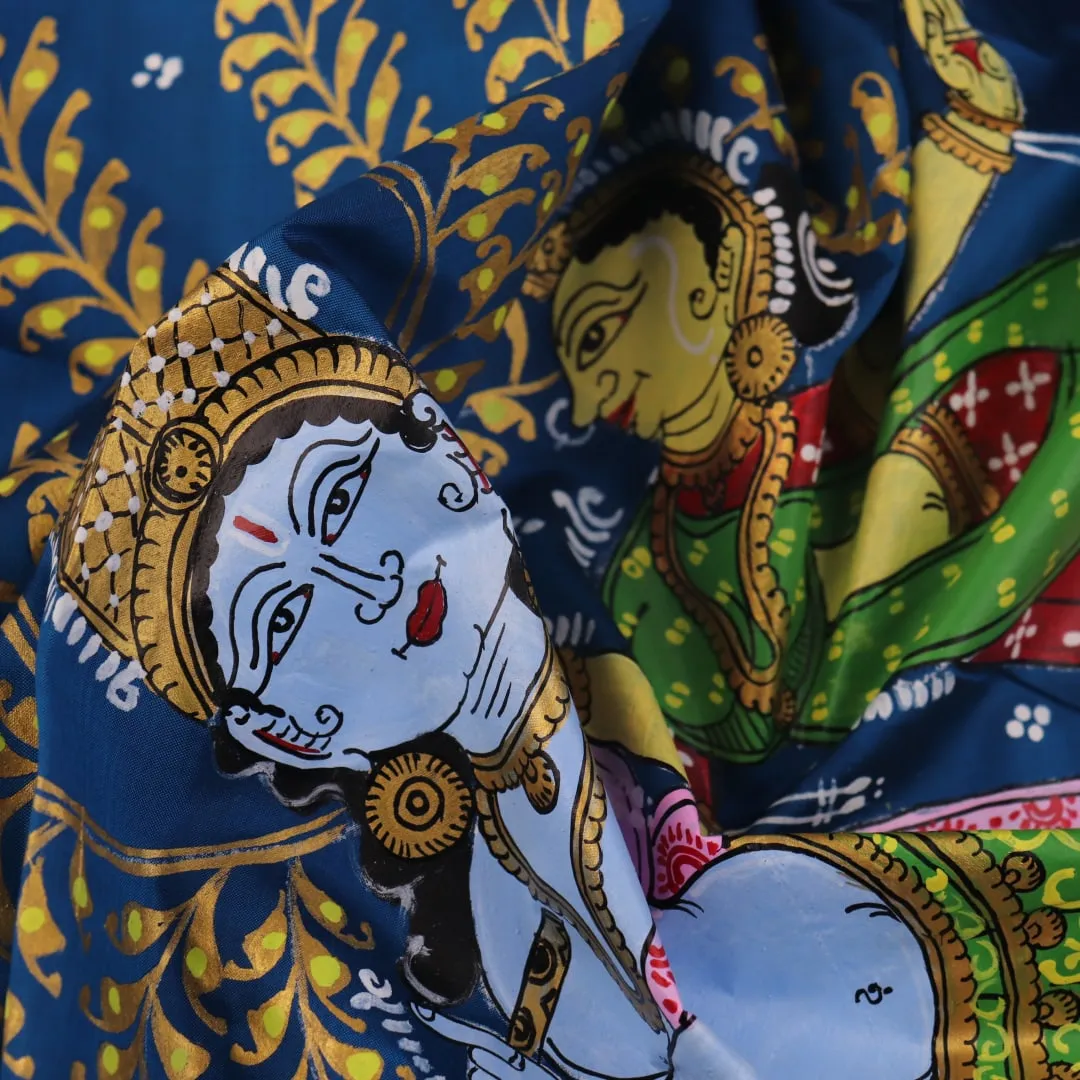 Patachitra Silk Saree - Blue