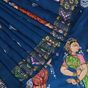 Patachitra Silk Saree - Blue