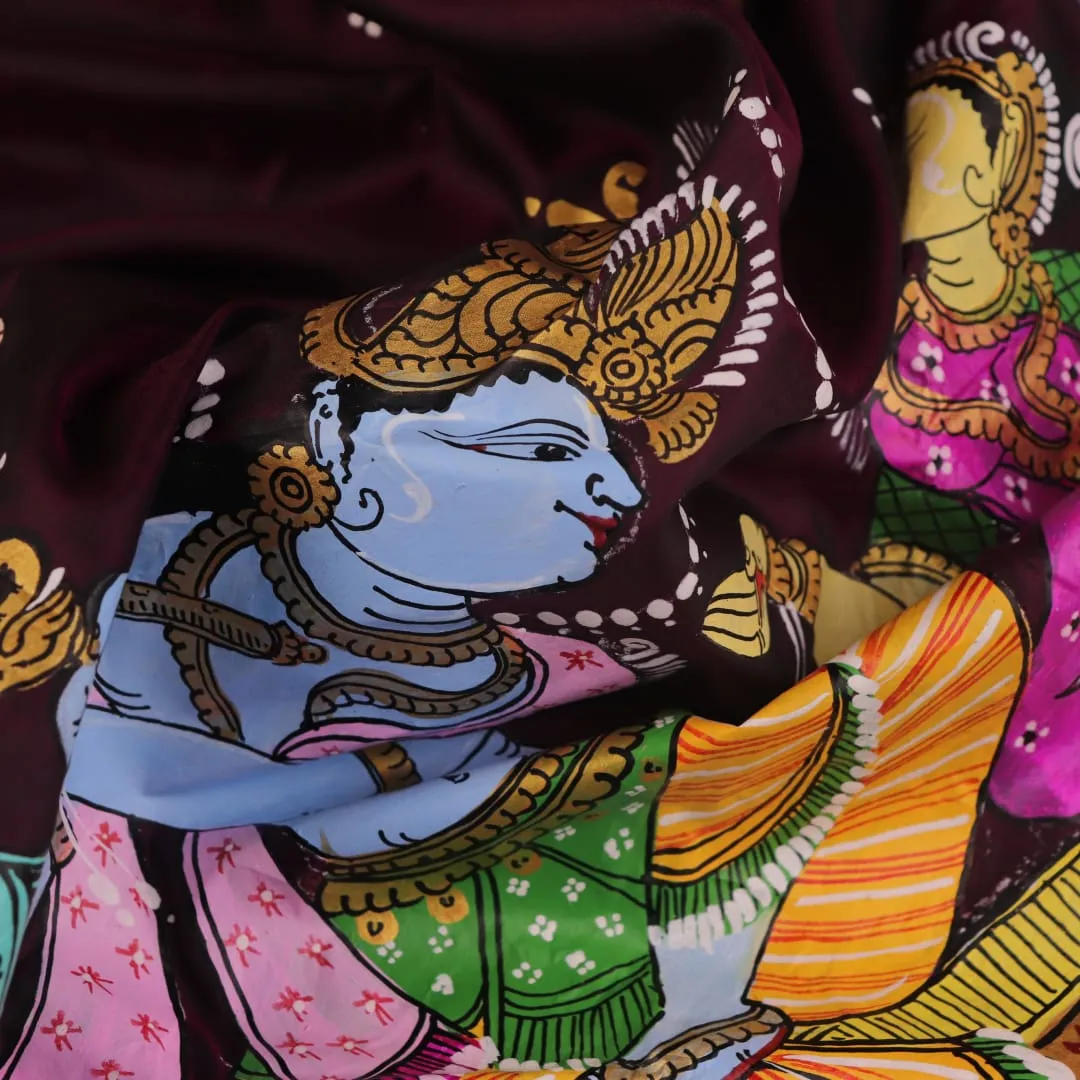 Patachitra Silk Saree - Multi Color