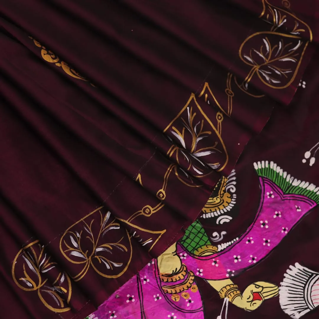 Patachitra Silk Saree - Multi Color