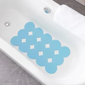 Patented Webos Non Slip Bathtub Mat Shower Mat Bath Mat Tub Mats with Strong Suction Cups Soft Natural Rubber Bath Mat for Inside The tub (Circle-Blue, 28x16 inch)