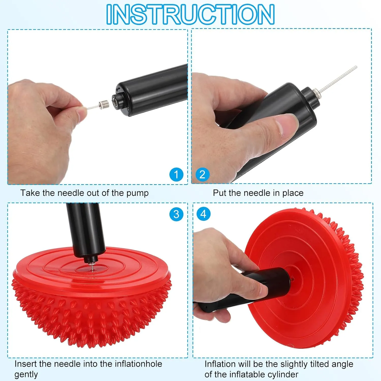 PATIKIL Half Spiky Domes Balance Pods Balance Trainer Dots with Hand Pump for Core Body