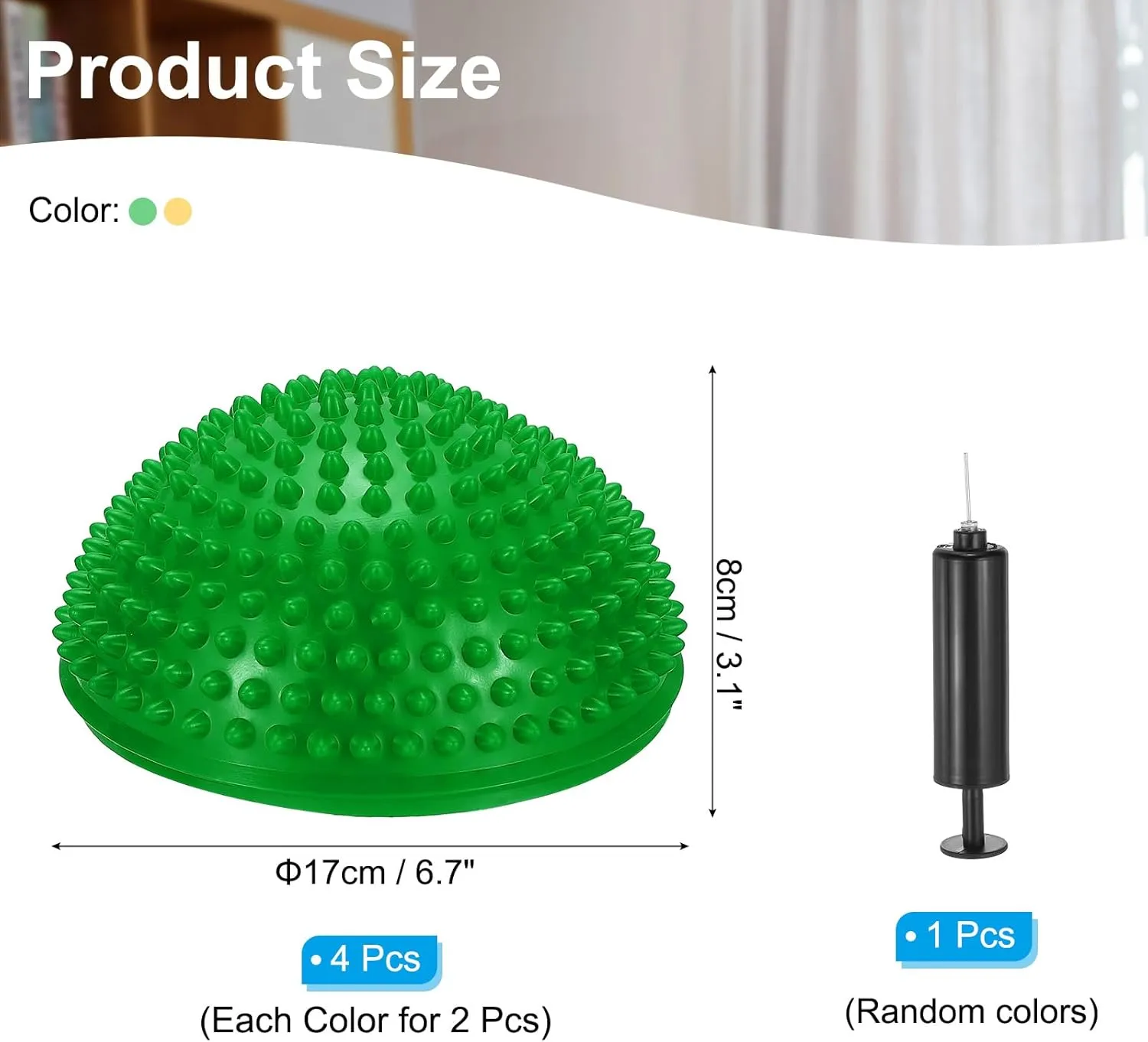 PATIKIL Half Spiky Domes Balance Pods Balance Trainer Dots with Hand Pump for Core