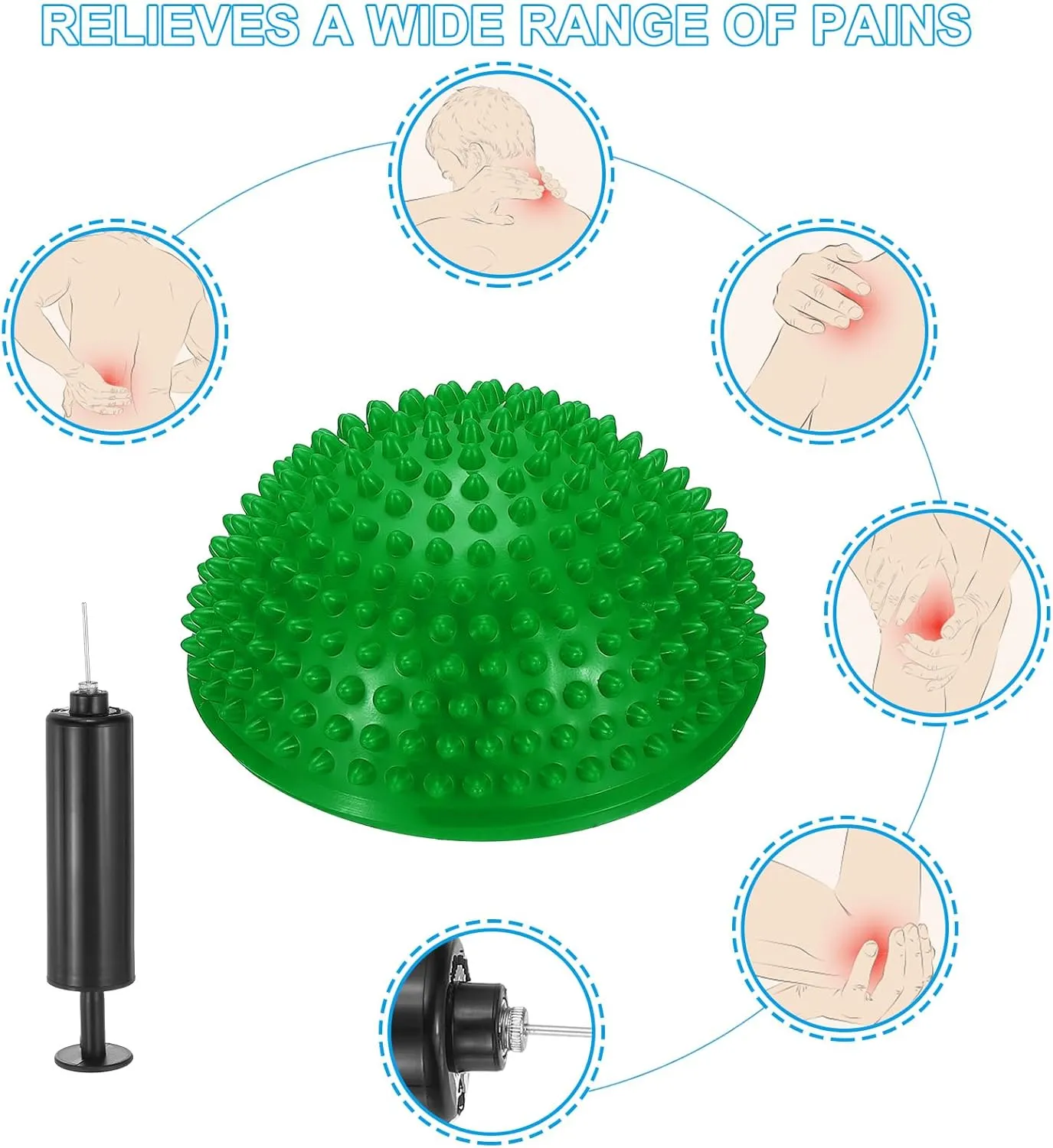 PATIKIL Half Spiky Domes Balance Pods Balance Trainer Dots with Hand Pump for Core
