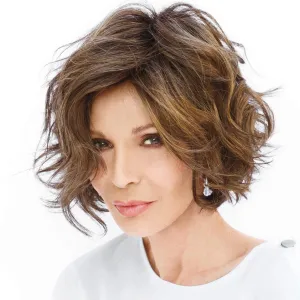 Paula Young Malibu Waves Lace Front Wig by STYLE by Jaclyn Smith - Bob Wig with Flattering Fringe and Beachy Waves/Blended and Rooted Shades