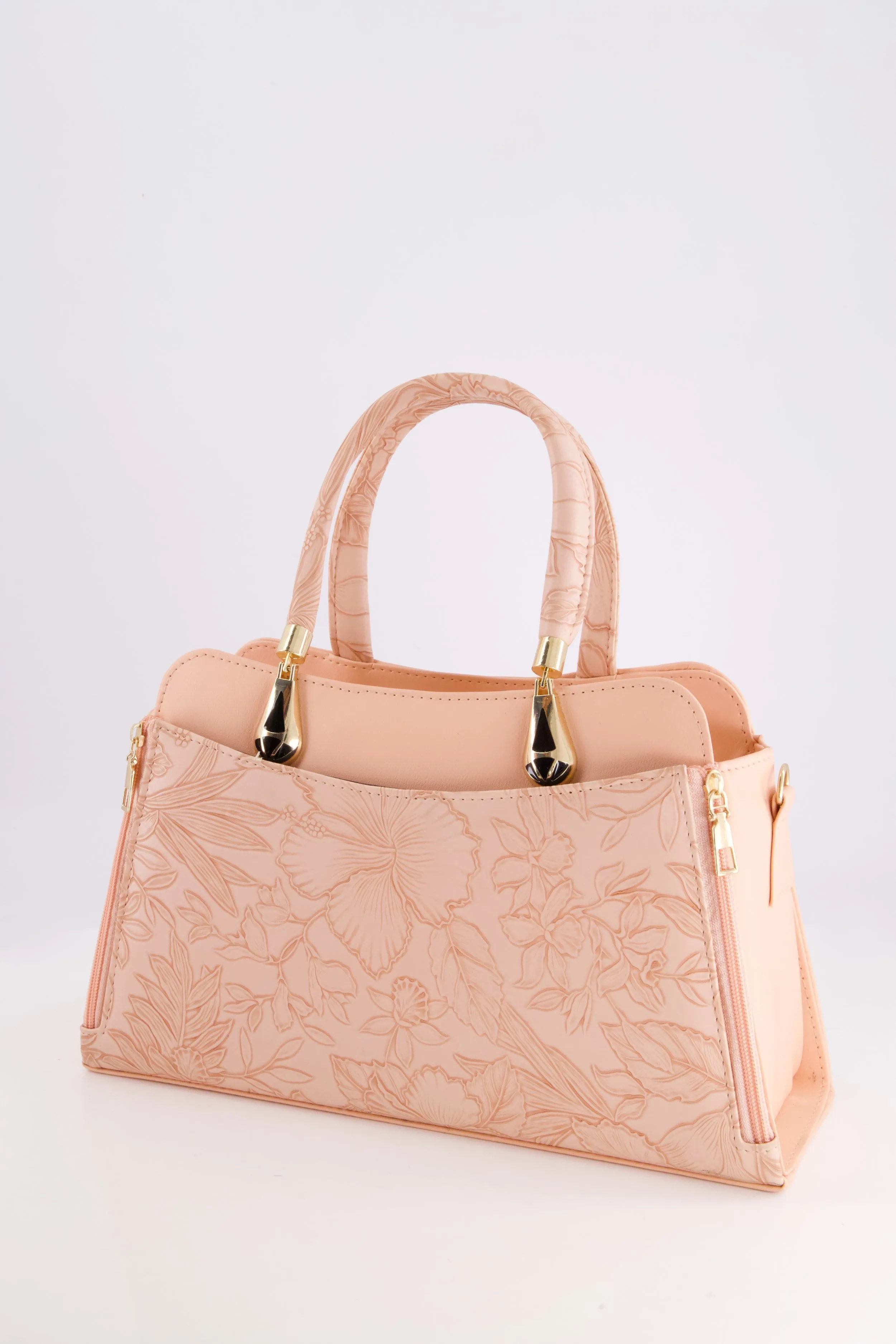 Peach Floral Handbag